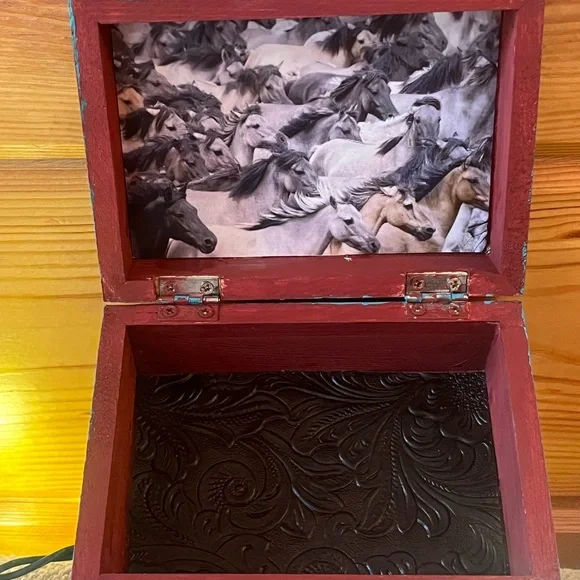 Western turquoise cowgirl jewelry vintage look treasure box - Picture 4 of 7